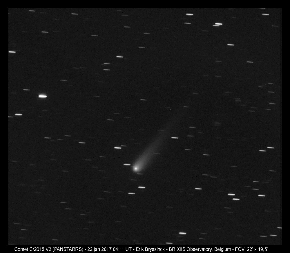 image comet C/2015 V2 (JOHNSON) - 22 jan 2017 - Erik Bryssinck from BRIXIIS Observatory, Belgium (B96 observatory)