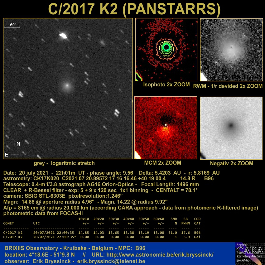 comet C/2017 K2 (PANSTARRS), 20 july 2021, Erik Bryssinck