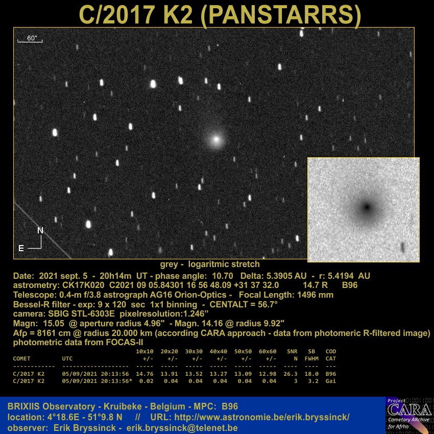 comet C/2017 K2 (PANSTARRS), 5 sept. 2021, Erik Bryssinck