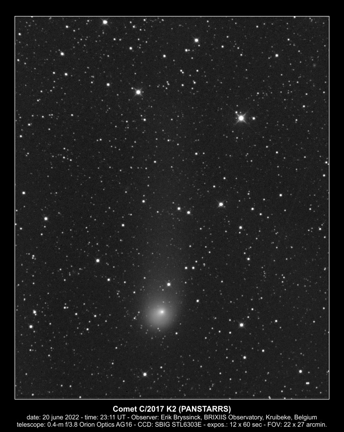 comet C/2017 K2 (PANSTARRS) from BRIXIIS Observatory Kruibeke