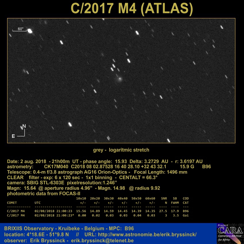 comet C/2017 M4 (ATLAS), 2 aug. 2018, Erik Bryssinck