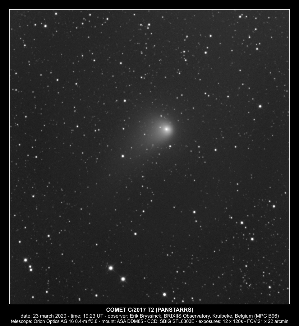 comet C/2017 T2 (PANSTARRS, 23 march 2020, Erik Bryssinck, BRIXIIS Observatory