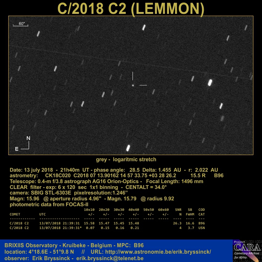 comet C/2018 C2 (LEMMON), 13 july 2018, Erik Bryssinck