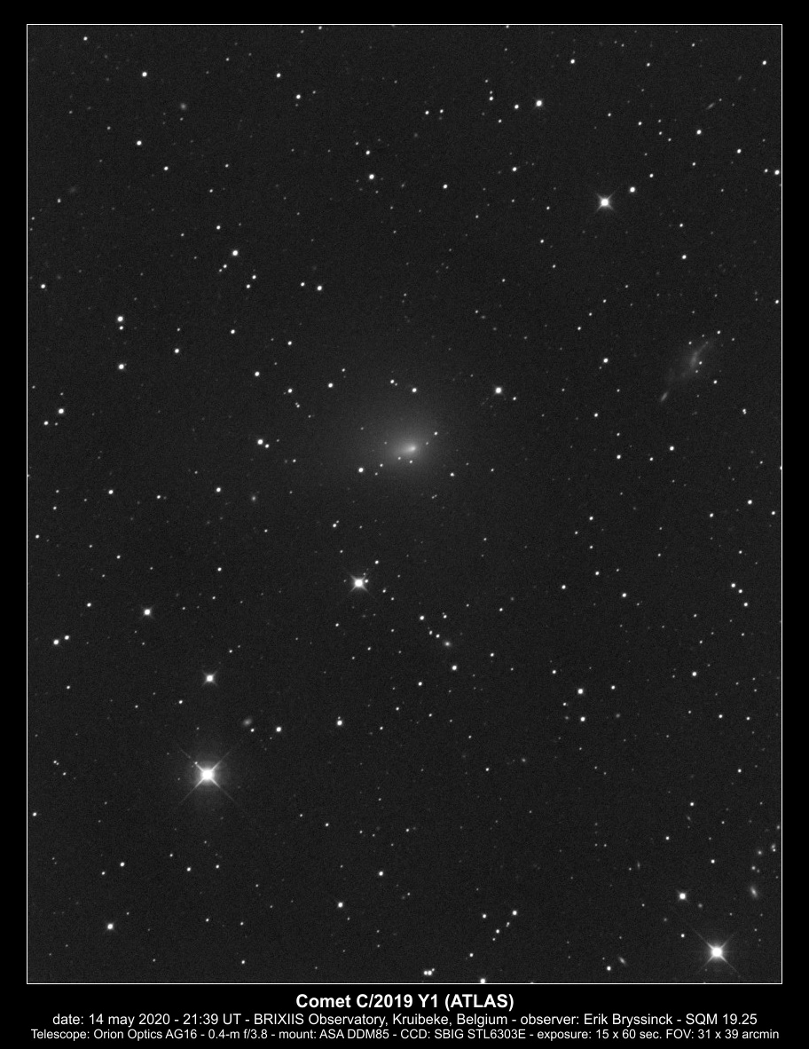 comet C/2019 Y1 (ATLAS) on 14 amy 2020, Erik Bryssinck