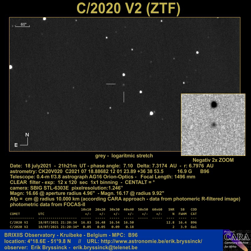comet C/2020 V2 (ATF, 18 july 2021, Erik Bryssinck