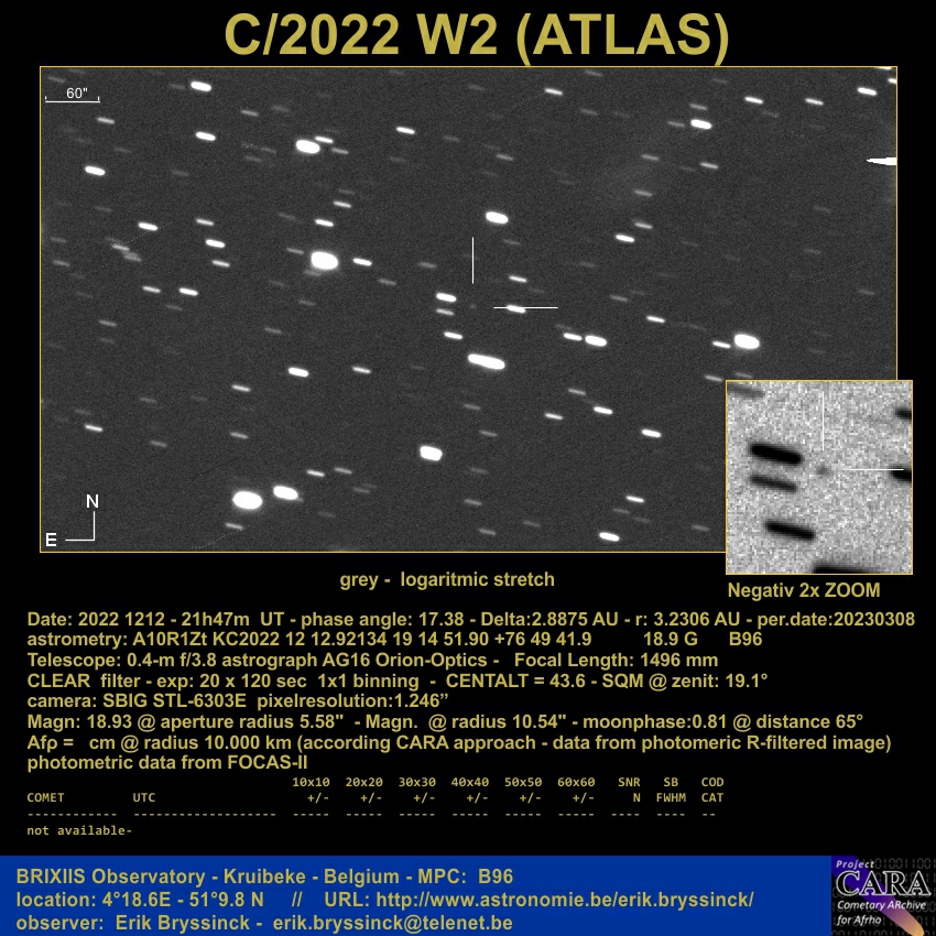 comet C/2022 W2 (ATLAS) - Erik Bryssinck