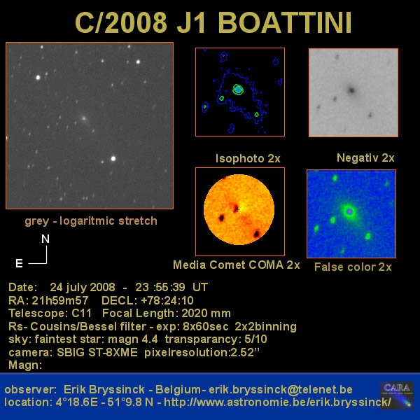 comet C/2008 J1 (BOATTINI), 24 july 2008, Erik Bryssinck