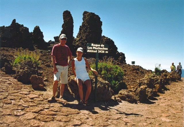 Erik Bryssinck and Liesbeth Bryssinck at La Roque de Los Muchachos in La Palma in 2005