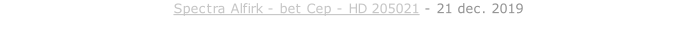 Spectra Alfirk - bet Cep - HD 205021 - 21 dec. 2019