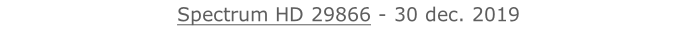 Spectrum HD 29866 - 30 dec. 2019   26 sept. 2018