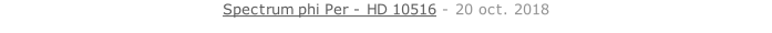 Spectrum phi Per - HD 10516 - 20 oct. 2018   26 sept. 2018