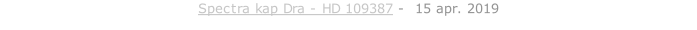 Spectra kap Dra - HD 109387 -  15 apr. 2019