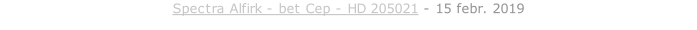 Spectra Alfirk - bet Cep - HD 205021 - 15 febr. 2019