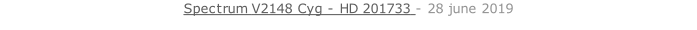 Spectrum V2148 Cyg - HD 201733 - 28 june 2019   26 sept. 2018
