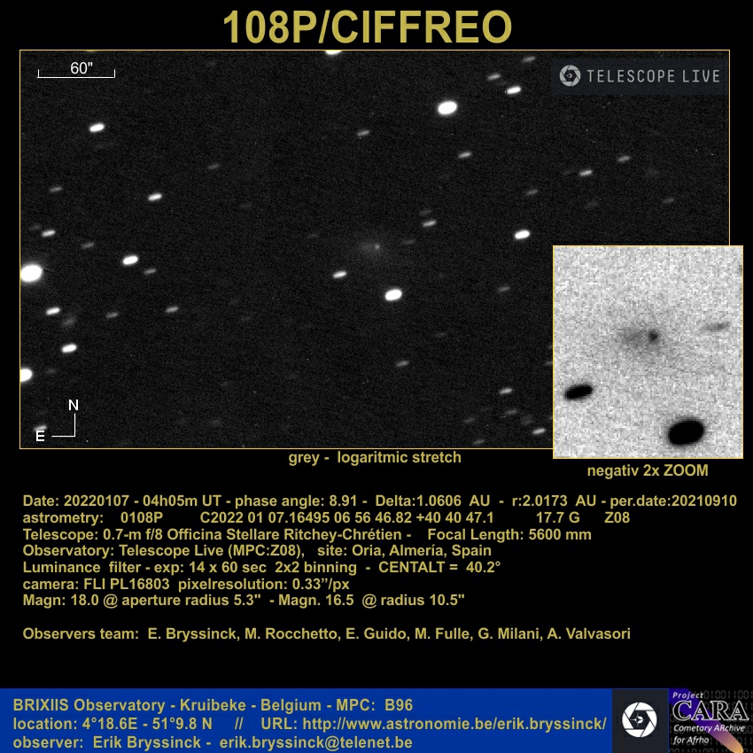 comet 108P/CIFFREO, Erik Bryssinck, 7 jan. 2022