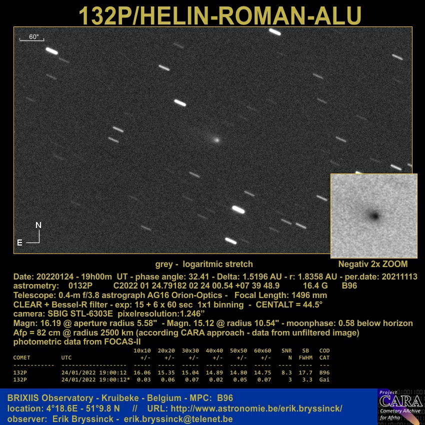 comet 132P/HELIN-ROMAN-ALU, 24 jan. 2022, Erik Bryssinck