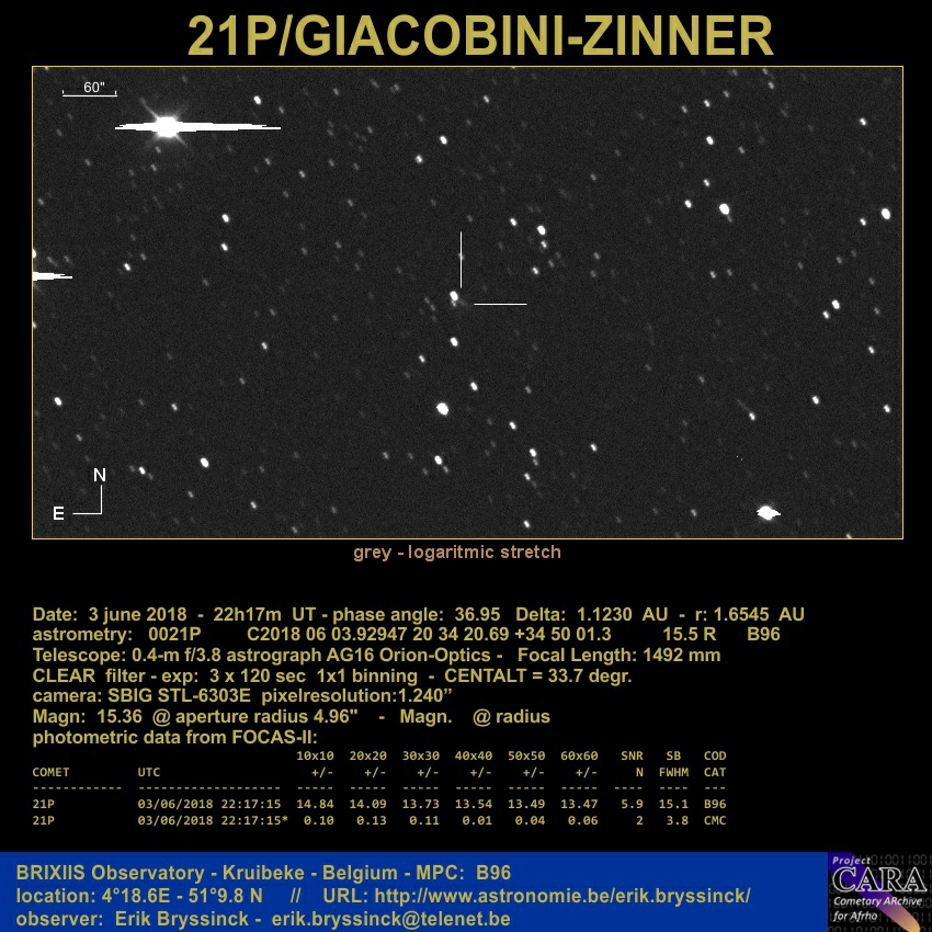 comet 21P/GIACOBINI-ZINNER by Erik Bryssinck