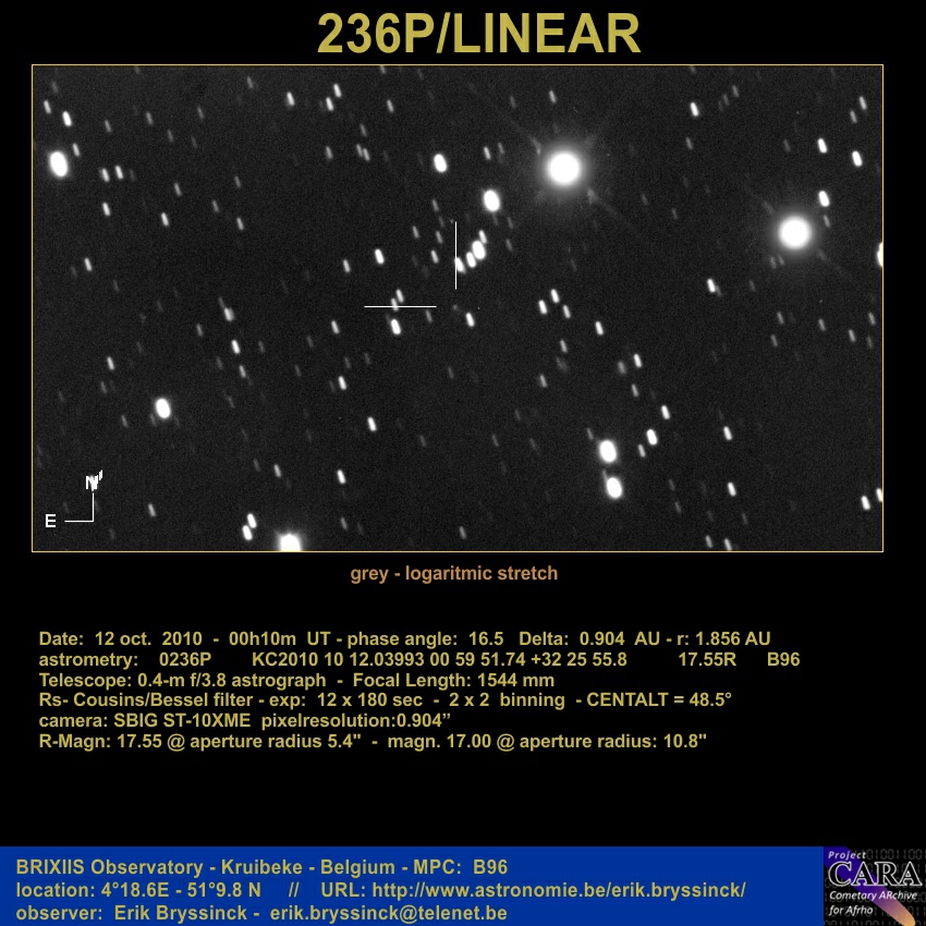 comet 236P/LINEAR, 12 oct. 2010, Erik Bryssinck