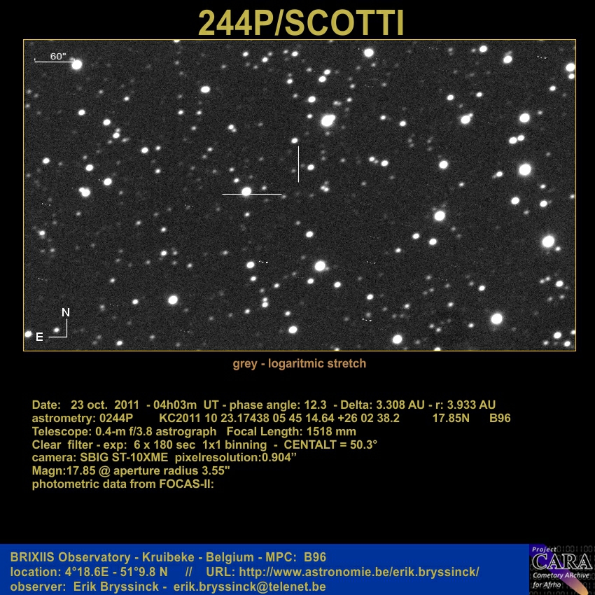 comet 244P/SCOTTI, 23 oct. 2011, Erik Bryssinck