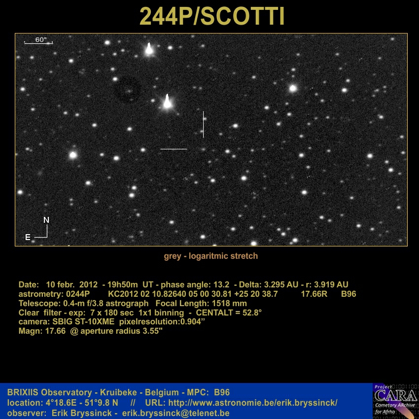 comet 244P/SCDOTTI, 10 febr. 2012, Erik Bryssinck
