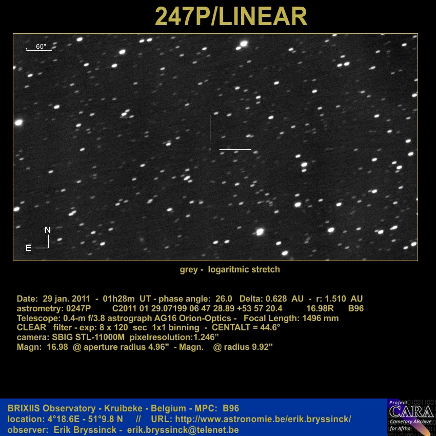 comet 247P/LINEAR, 29 jan. 2011, Erik Bryssinck, comet P/2010 V3 (LINEAR)