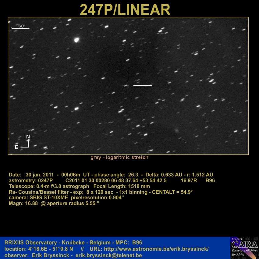 comet 247PLINEAR , P/2010 V3 (LINEAR), 30 jan. 2011, Erik Bryssinck