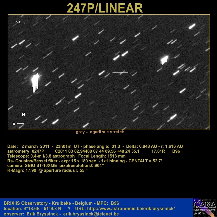 comet P/2010 V3 (LINEAR), comet 247P/LINEAR, 2 march 2011, Erik Bryssinck