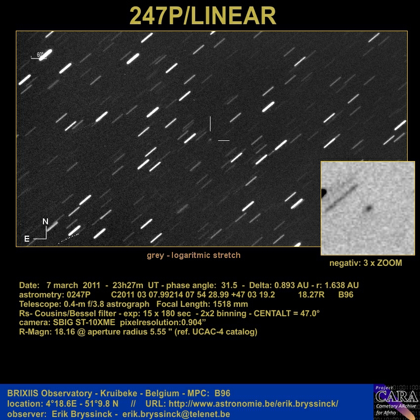 comet 247P/LINEAR, 7 march 2011, Erik Bryssinck
