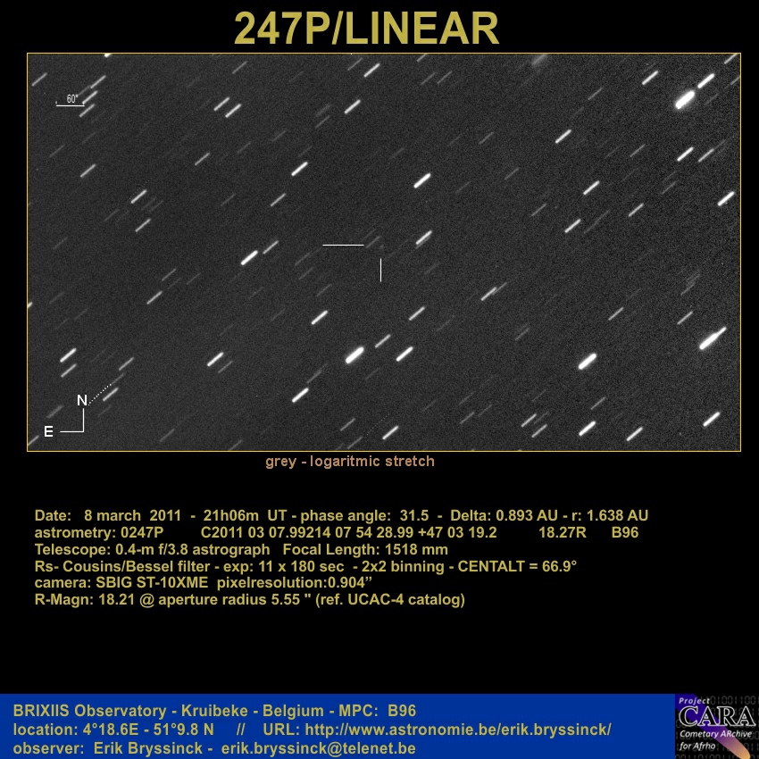 comet 247P/LINEAR, 8 march 2011, Erik Bryssinck