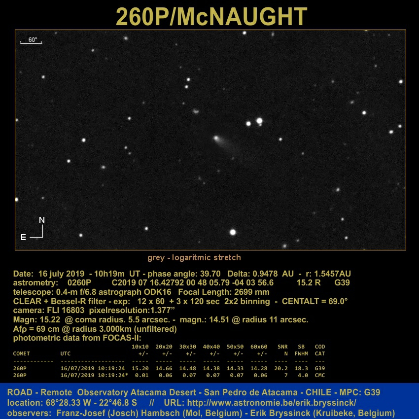 comet 260P/MCNAUGHT on 16 july 2019, Erik Bryssinck