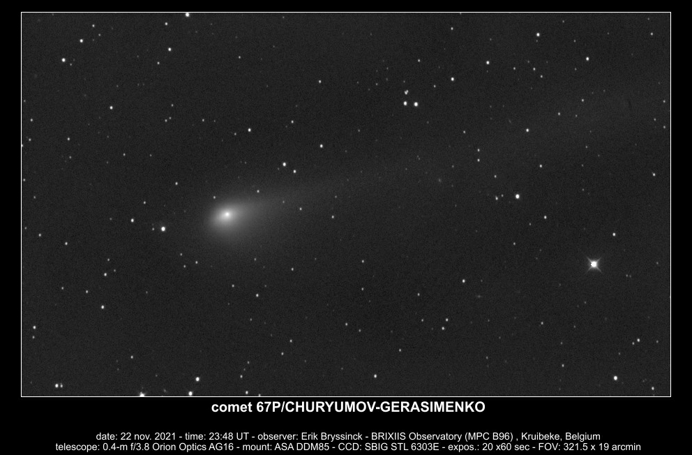 comet 67P/CHURYUMOV-GERASIMENKO, 22 nov. 2021, Erik Bryssinck