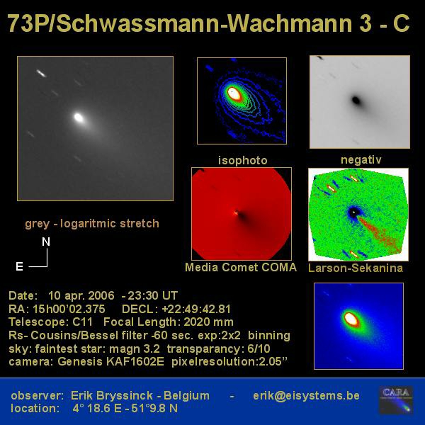 image comet 73P fragmentation apperation 2005-2006 - 10 apr.2006