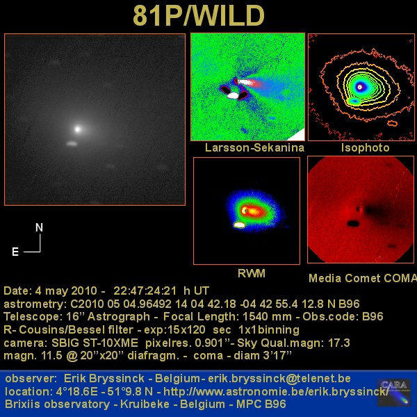 comet 81P/WILD made by Erik Bryssinck on 4 may 2015