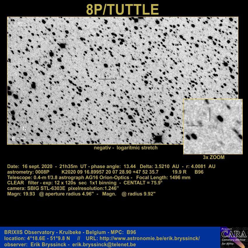 comet 8P/TUTTLE on 16 sept. 2020, Erik Bryssinck