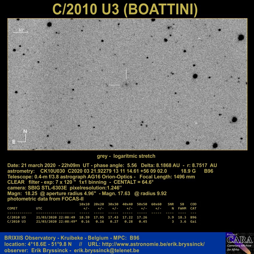 comet C/2010 U3 (BOATTINI), 21 march 2020, Erik Bryssinck