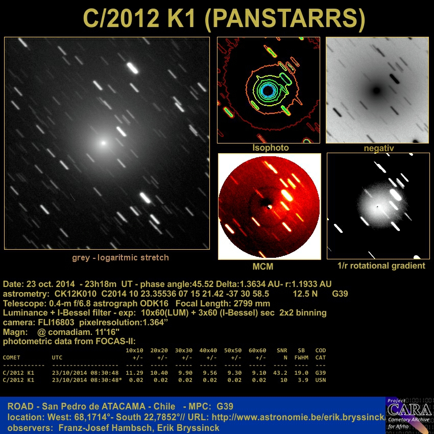 image comet C/2012 K1 - Franz-Josef Hambsch - Erik Bryssinck - ROAD Chile