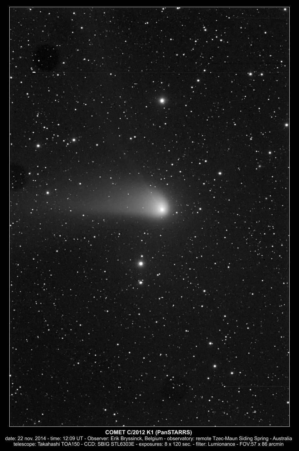comet C/2012 K1 (PANSTARRS), Erik Bryssinck, 22 nov. 2014