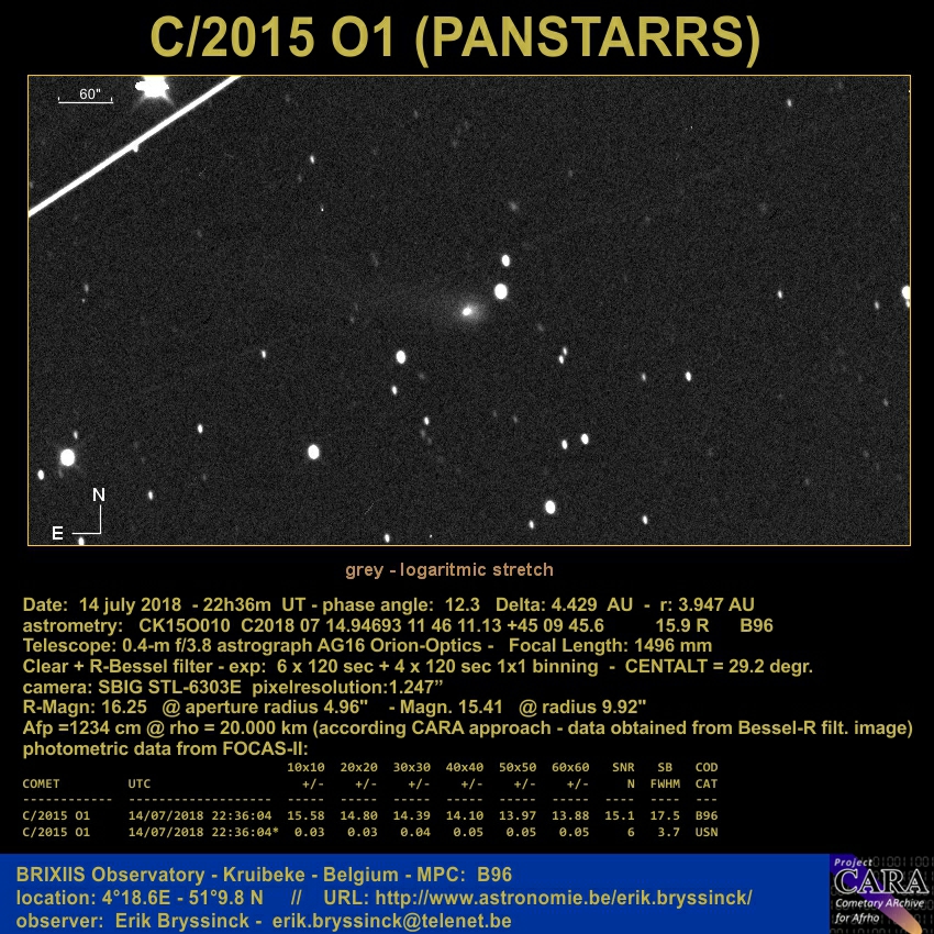 comet C/2015 O1 (PANSTARRS) 14 july 2018, Erik Bryssinck
