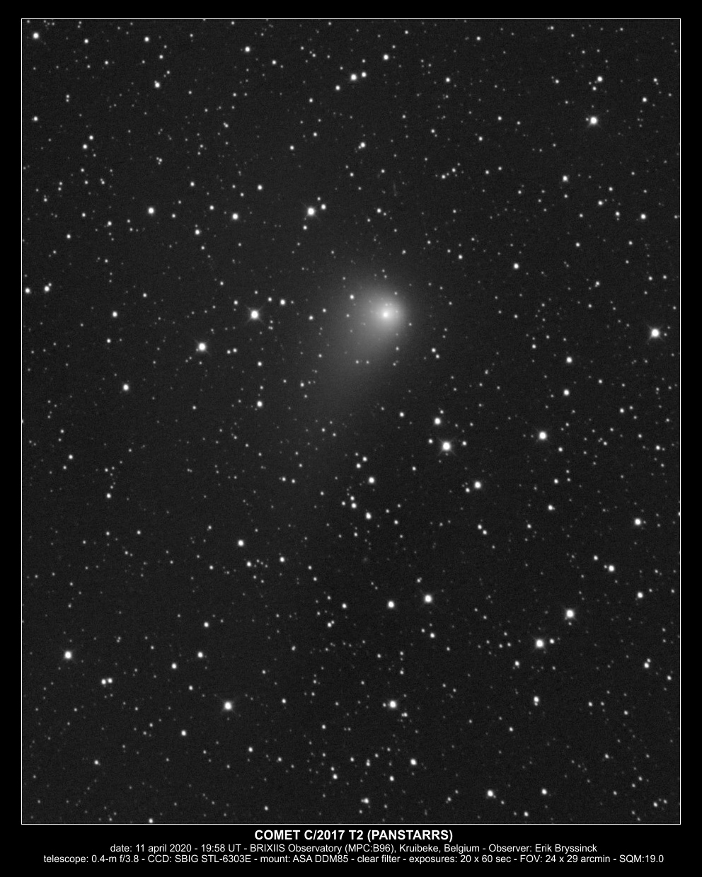 comet C/2017 T2 (PANSTARRS) on 15 april 2020, Erik Bryssinck