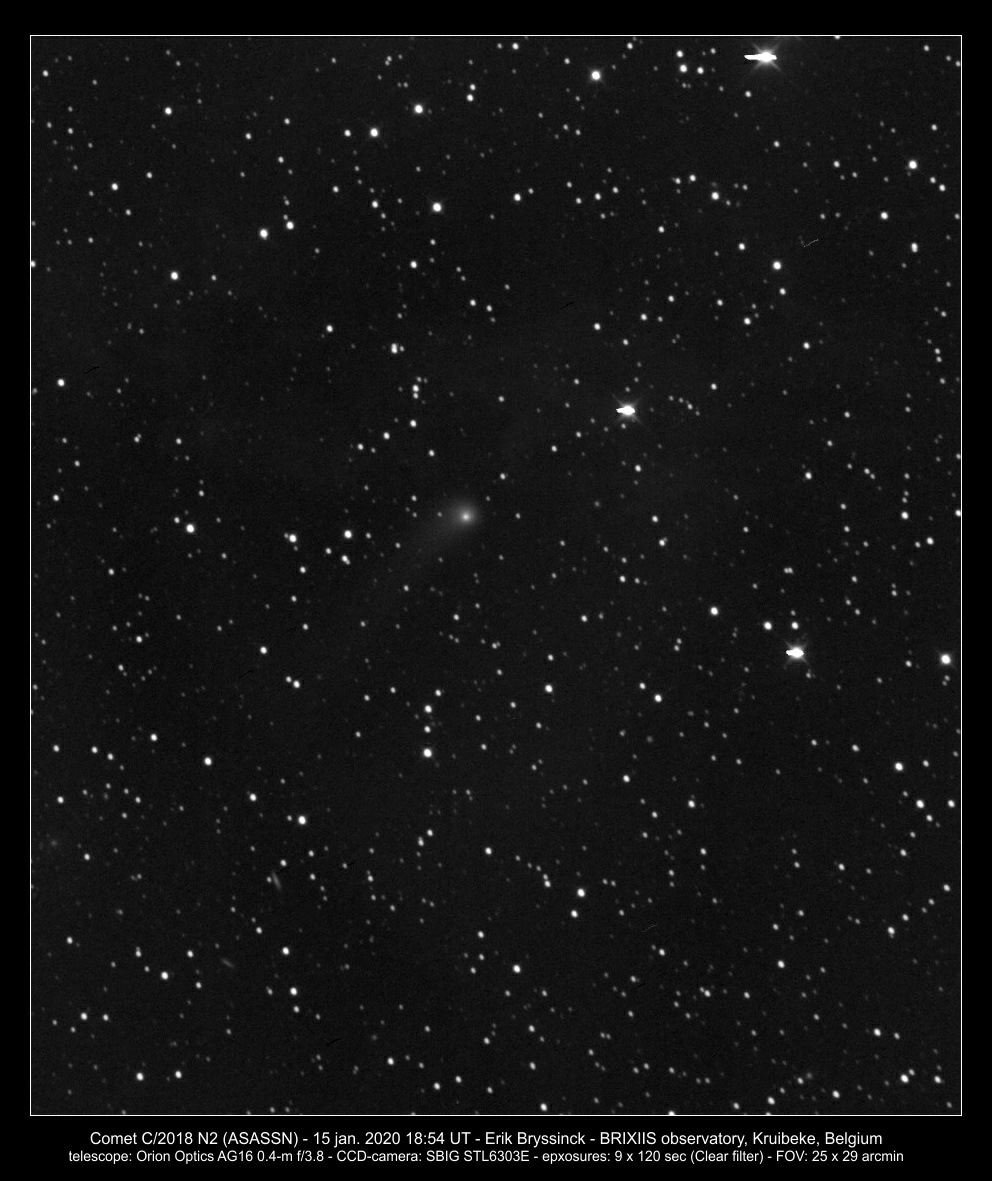 comet C/2018 N2 (ASASSN) on 15 jan. 2020, Erik Bryssinck, BRIXIIS Observatory, B96 observatory