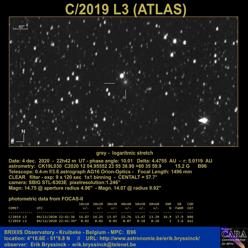 comet C/2019 L3 (ATLAS), 4 dec. 2020, Erik Bryssinck