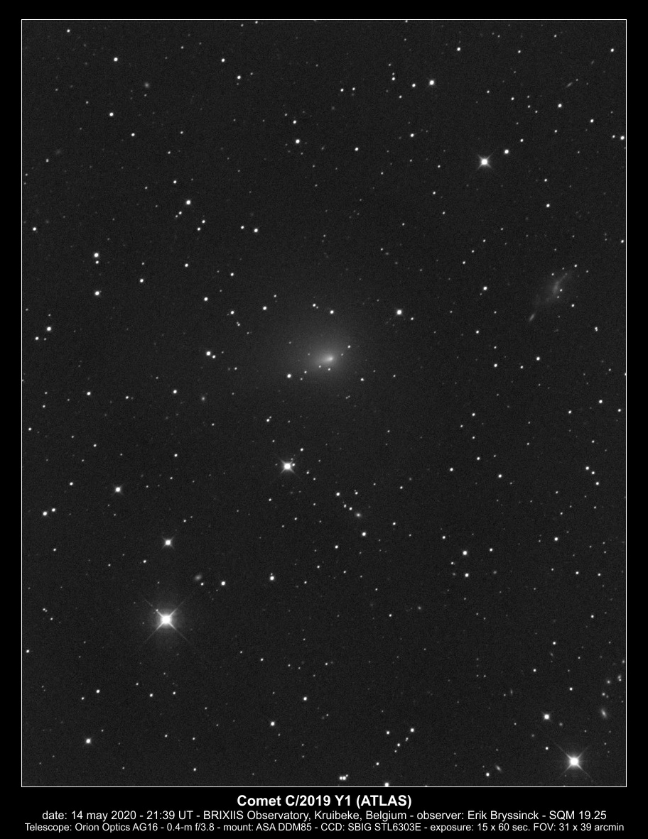 comet C/2019 Y1 (ATLAS) on 14 amy 2020, Erik Bryssinck