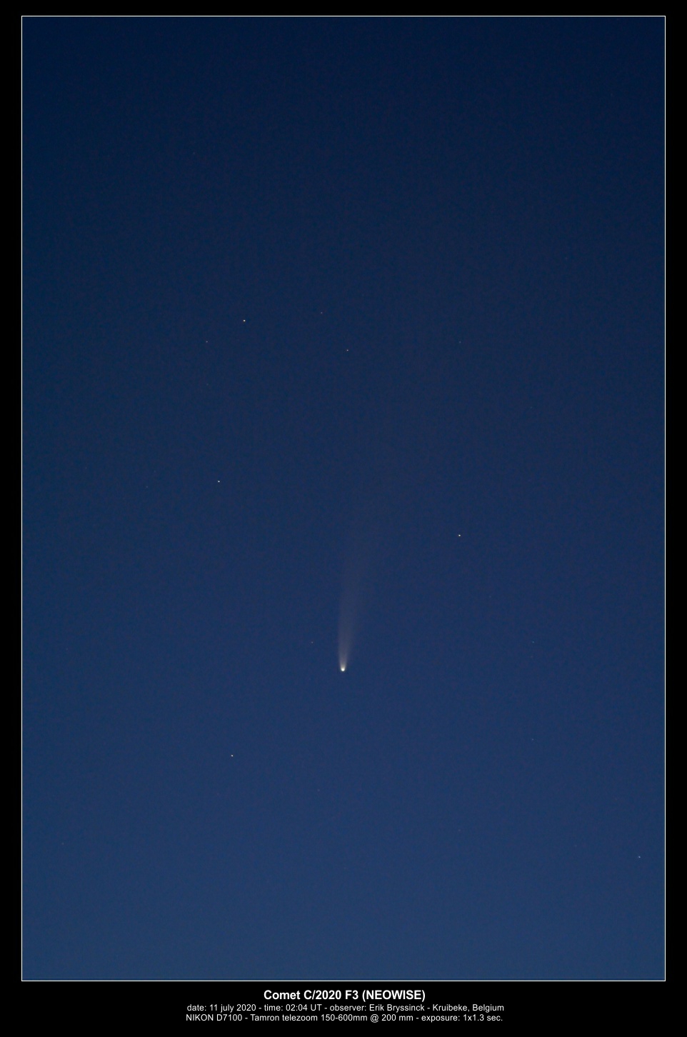 comet C/2020 F3 (NEOWISE) 11 july 2020, Erik Bryssinck