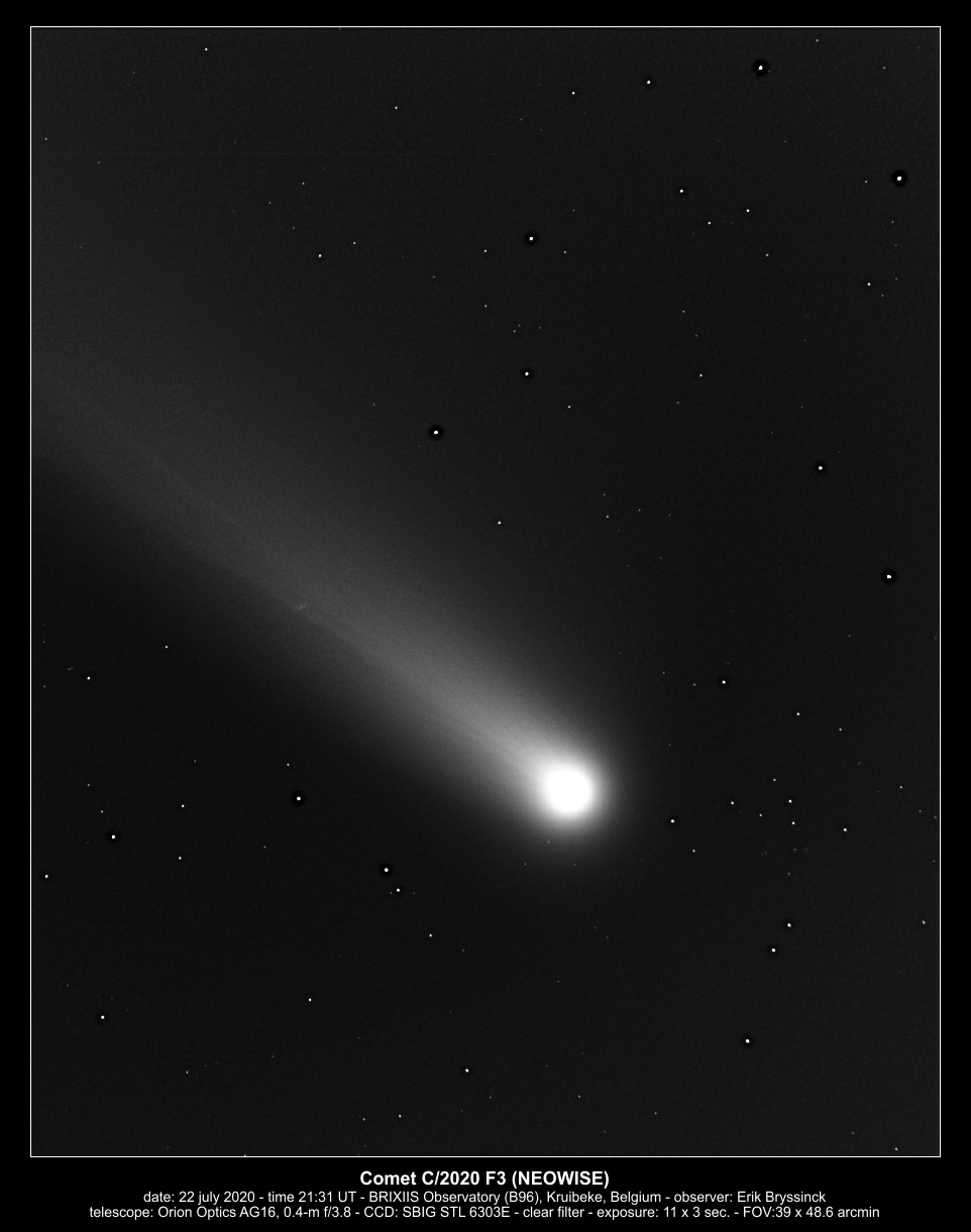 comet C/2020 F3 (NEOWISE) on 22 july, Erik Bryysinck, E. Bryssinck