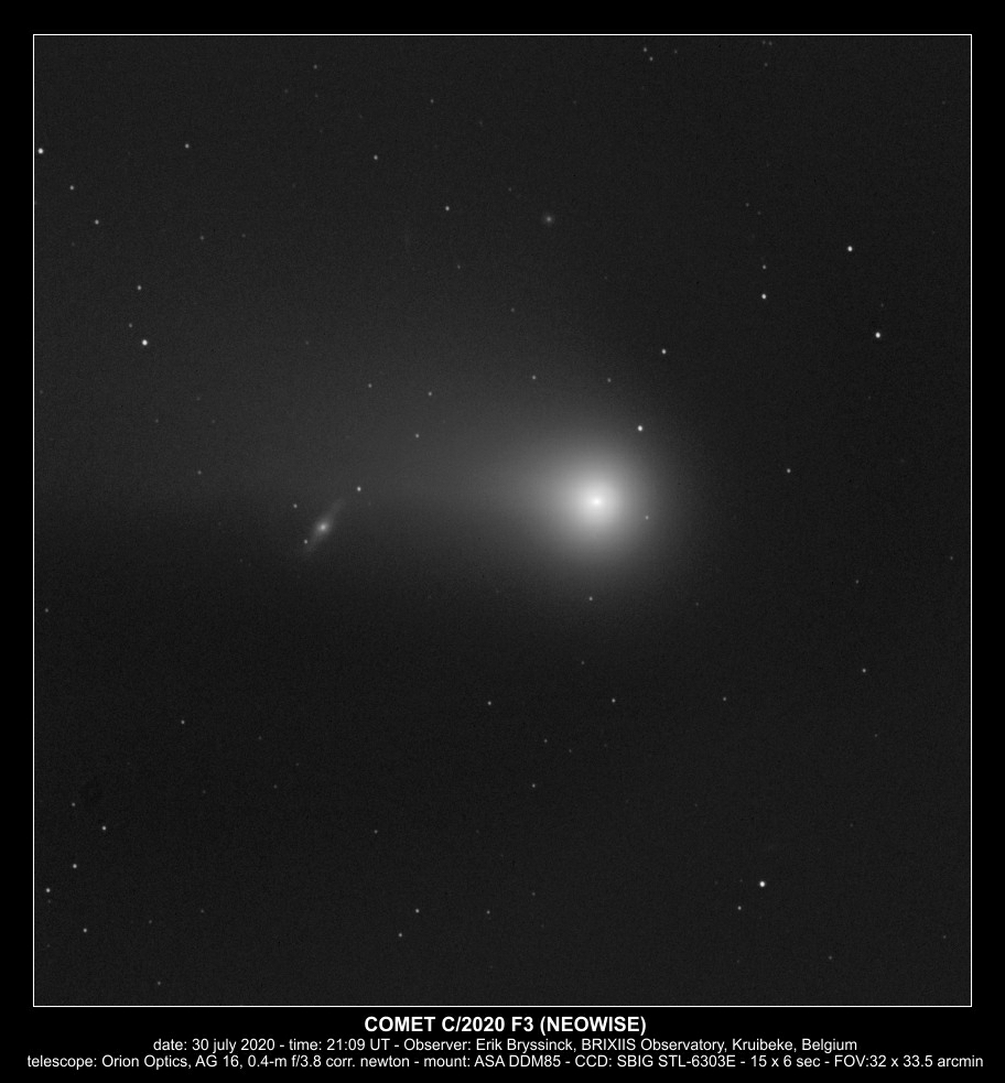 comet C/2020 F3 (NEOWISE) on 30 july 2020, Erik Bryssinck