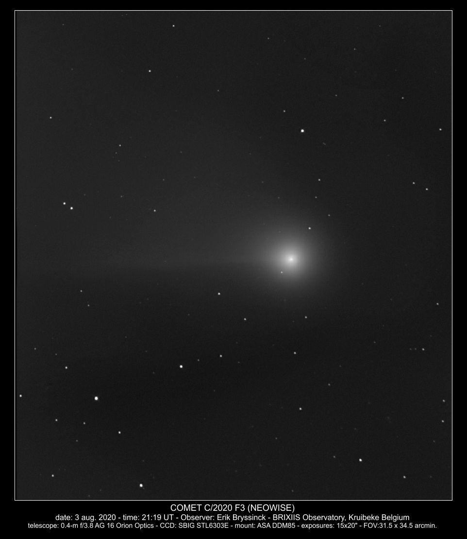 comet C/2020 F3 (NEOWISE) on 3 aug. 2020 , Erik Bryssinck