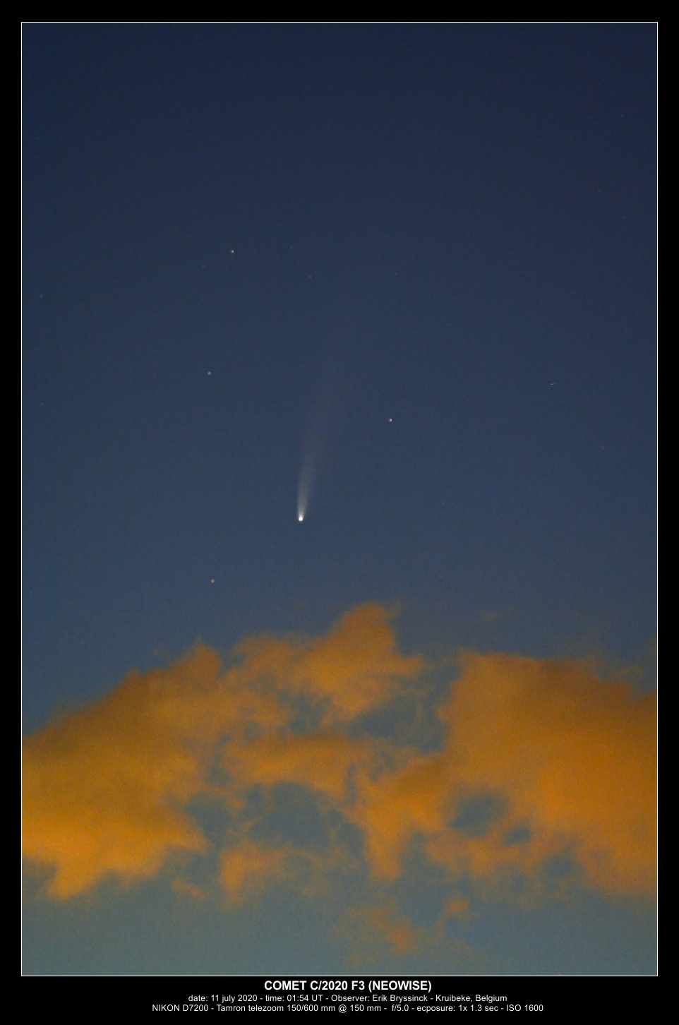 comet C/2020 F3 (NEOWISE) 11 july 2020, Erik Bryssinck