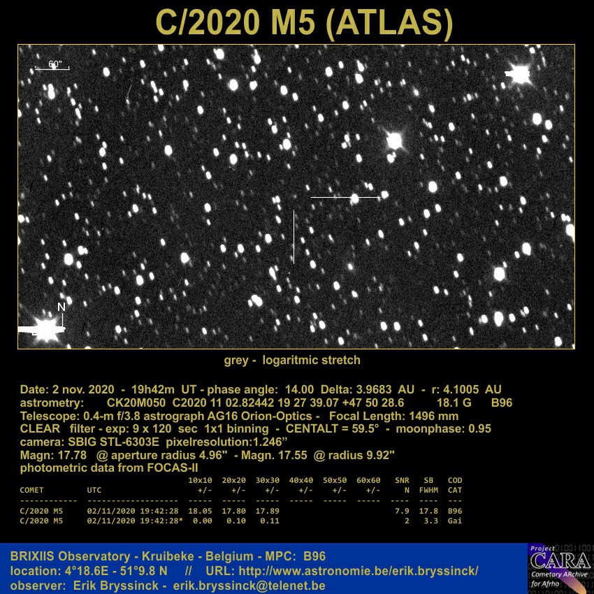 comet C/2020 M5 (ATLAS), 2 nov. 2020, Erik Bryssinck
