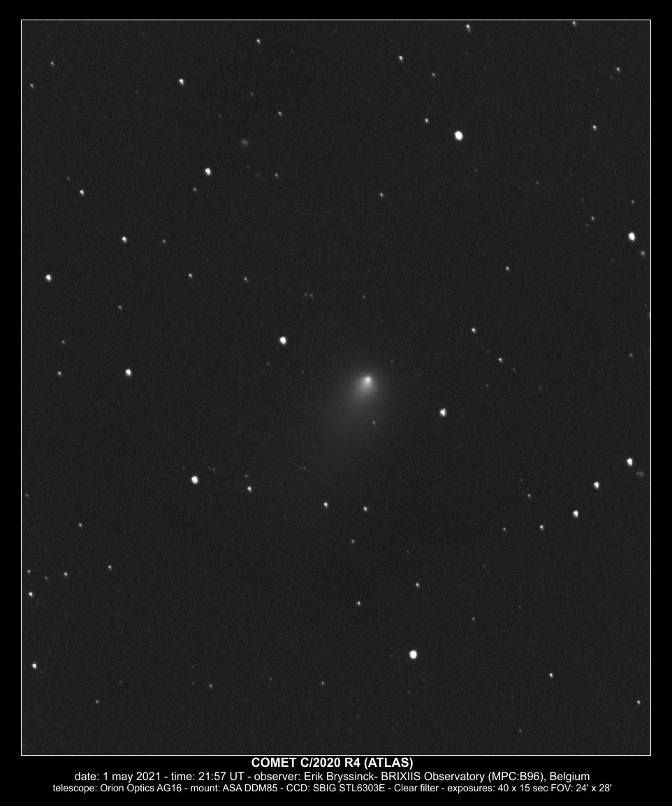 comet C/2020 R4 (ATLAS), 1 may 2021, Erik Bryssinck, B96 Observatory