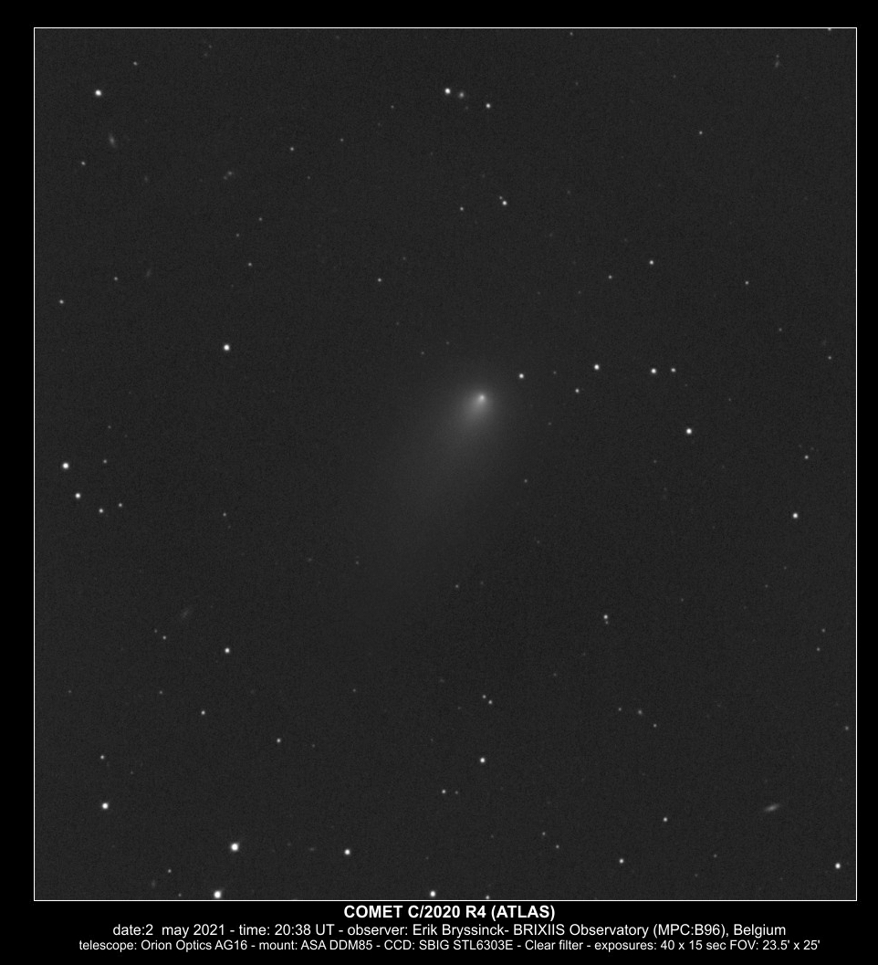 comet C/2020 R4 (ATLAS), 2 may 2021, Erik Bryssinck, B96 Observatory Kruibeke Belgium